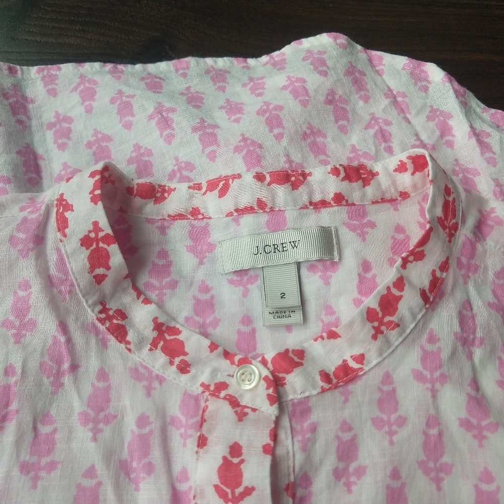Jcrew cotton blouse flower print size 2
